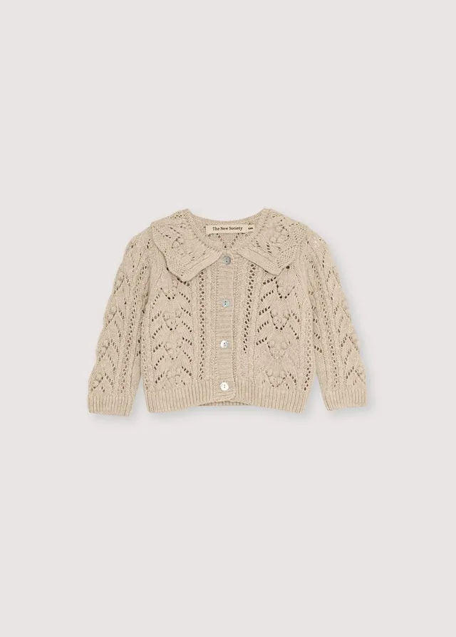 The New Society Lila Baby Cardigan neonato bianco cashmere riciclato