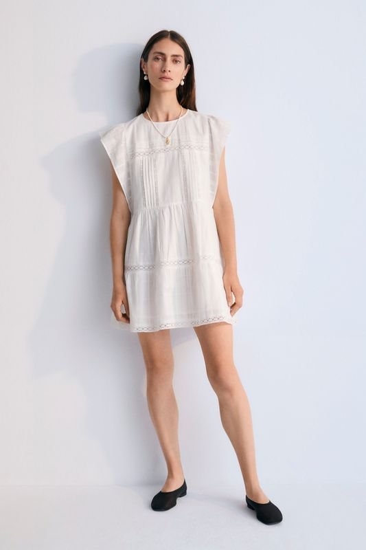 The New Society Corfu abito donna bianco cotone