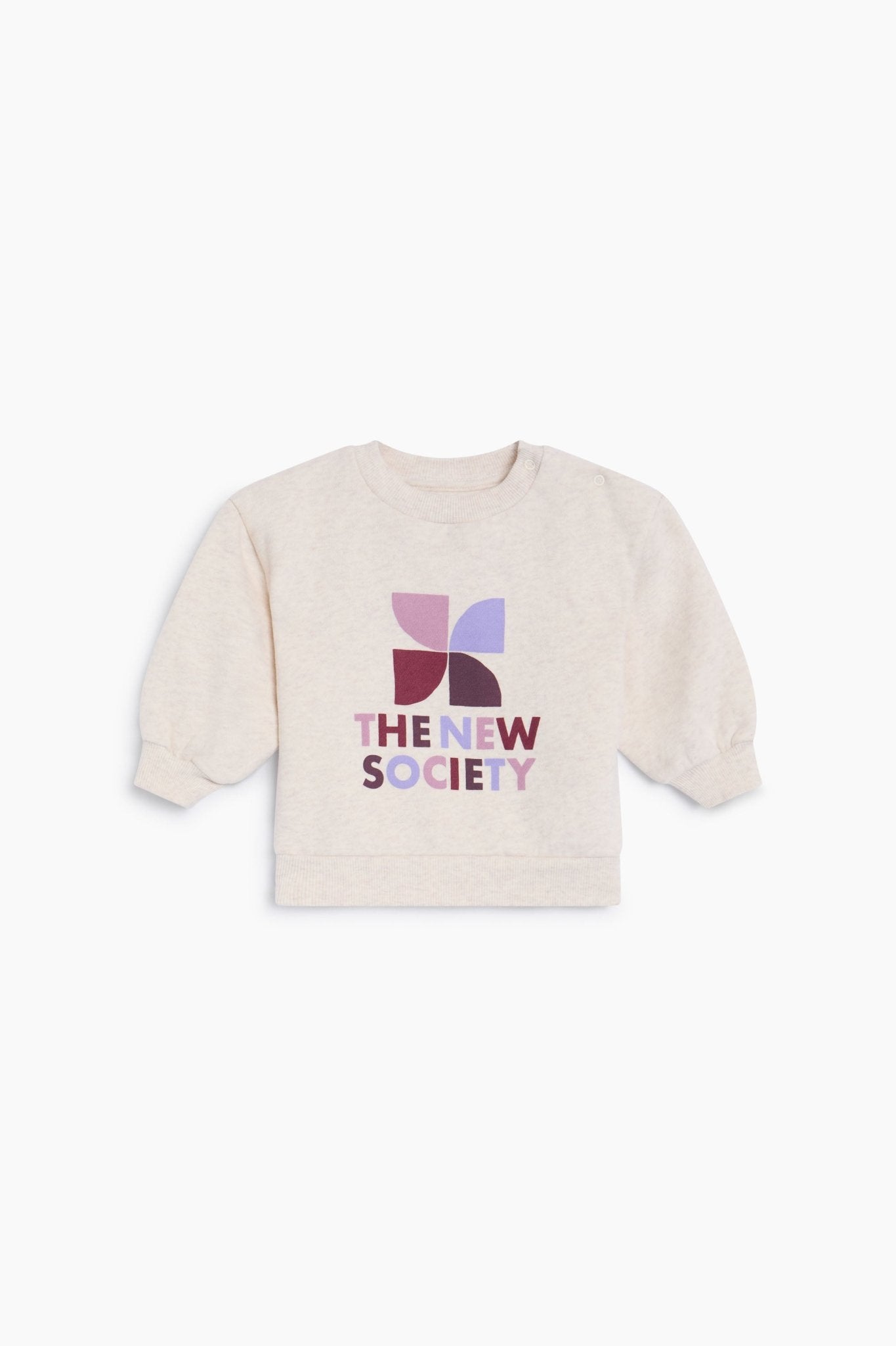 The New Society Logo Felpa Bebè Bianca Cotone