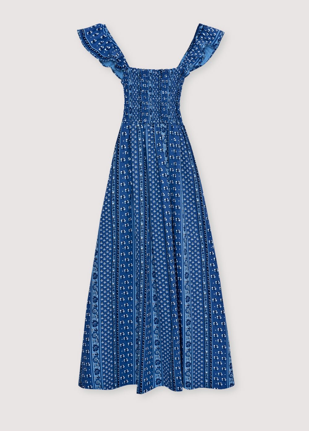 The New Society Mare vestito donna stampa blu cotone