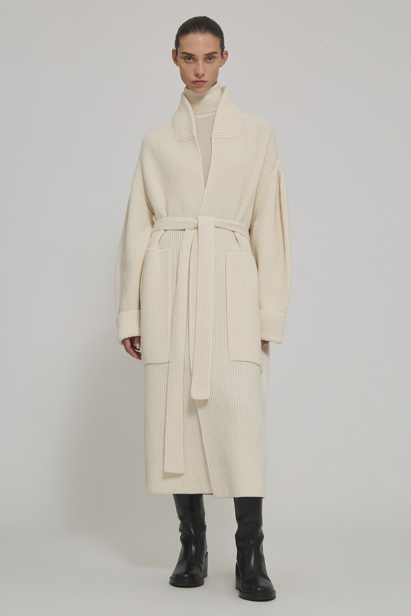 Sa Su Phi Cardigan Lungo avorio misto cashmere