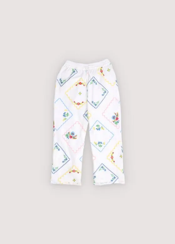 The New Society Jacinthe pantaloni baby cotone ricamo 6 anni