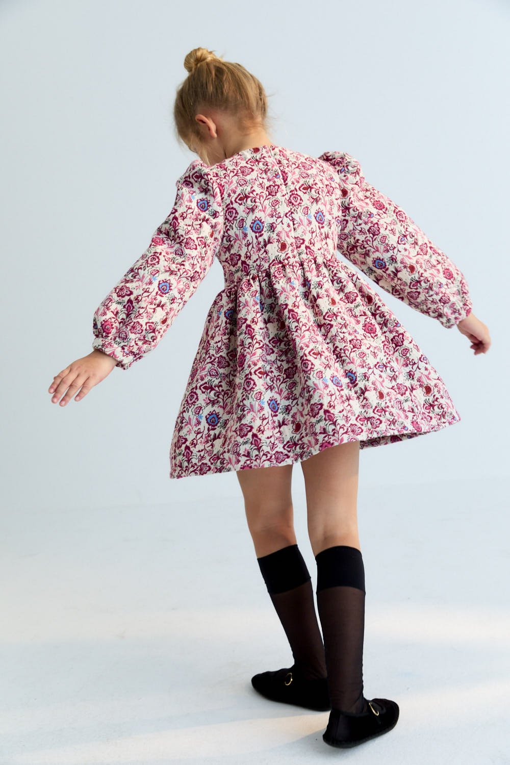 The New Society Clarissa abito bambina jacquard floreale