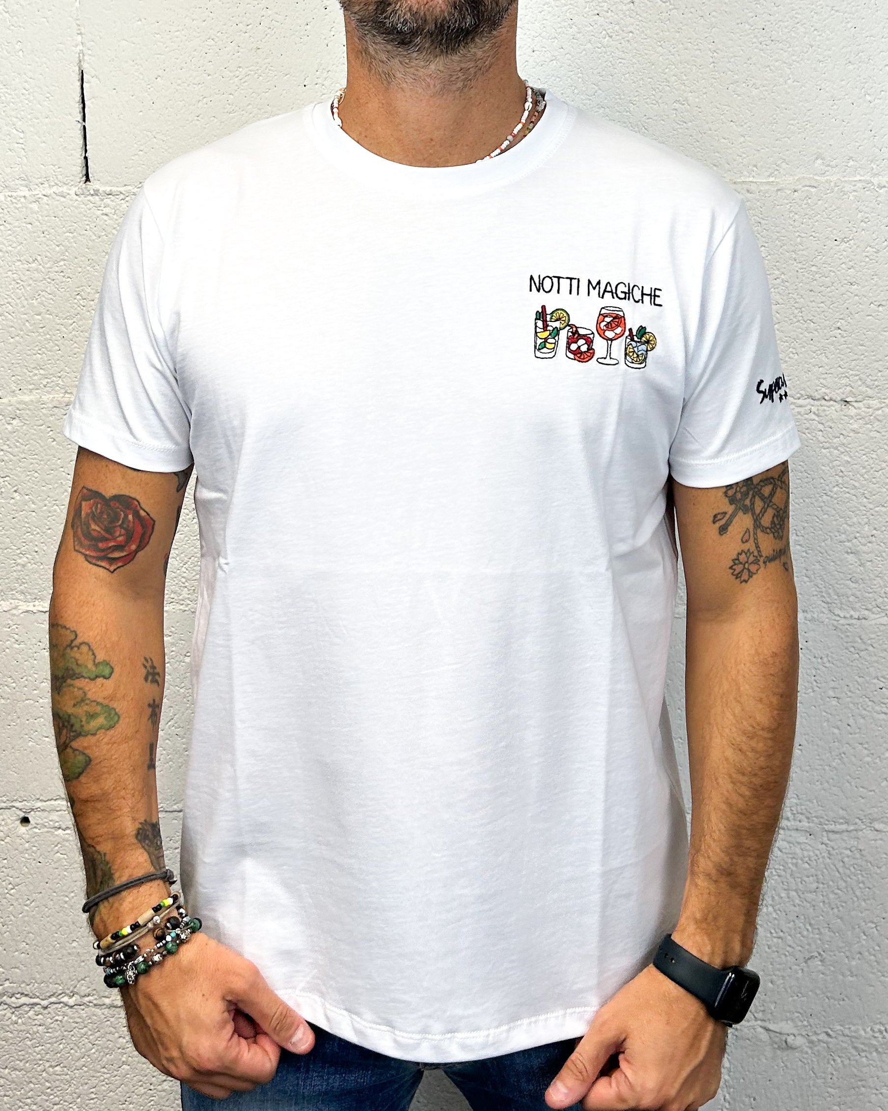 SUPERCULTURE Notti Magiche t-shirt bianca uomo
