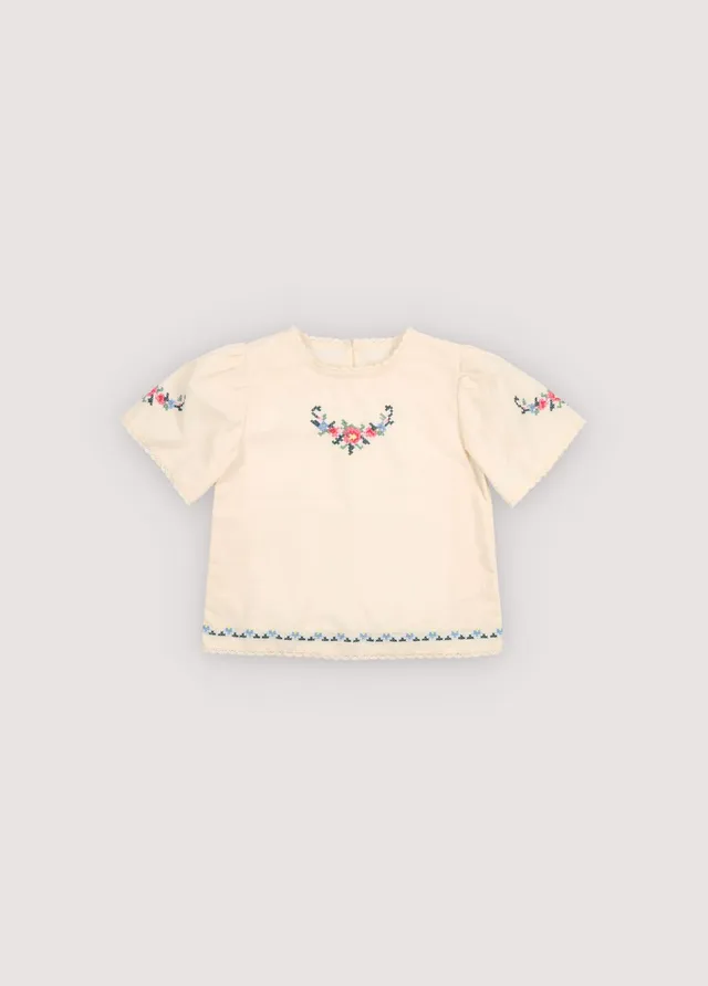 The New Society Narcise Ecru blusa ecru 6 anni cotone ricamata