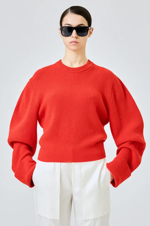 Sa Su Phi maglione cashmere doppio polsino rosso