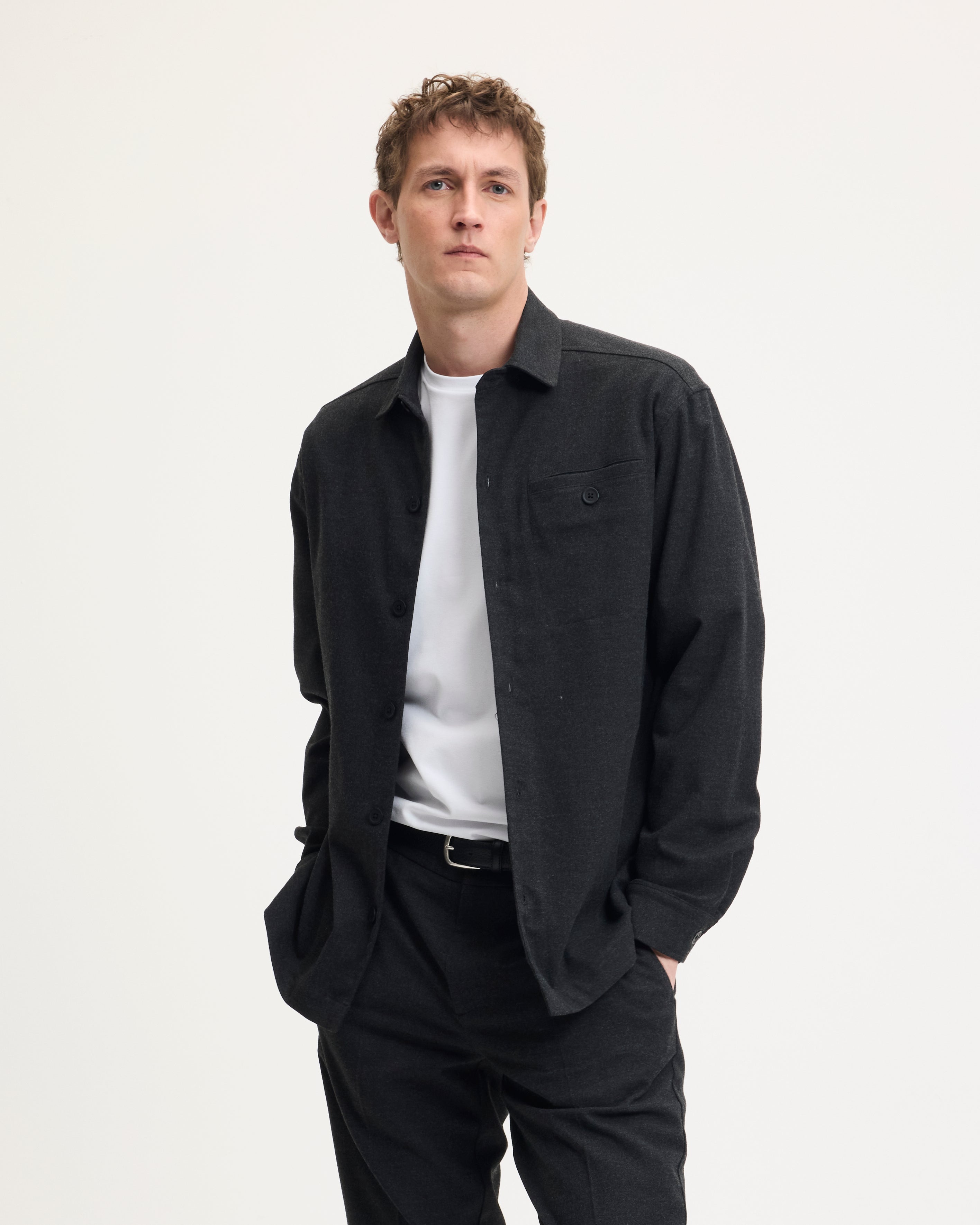 Goodpeople Seppe camicia antracite relaxed stretch