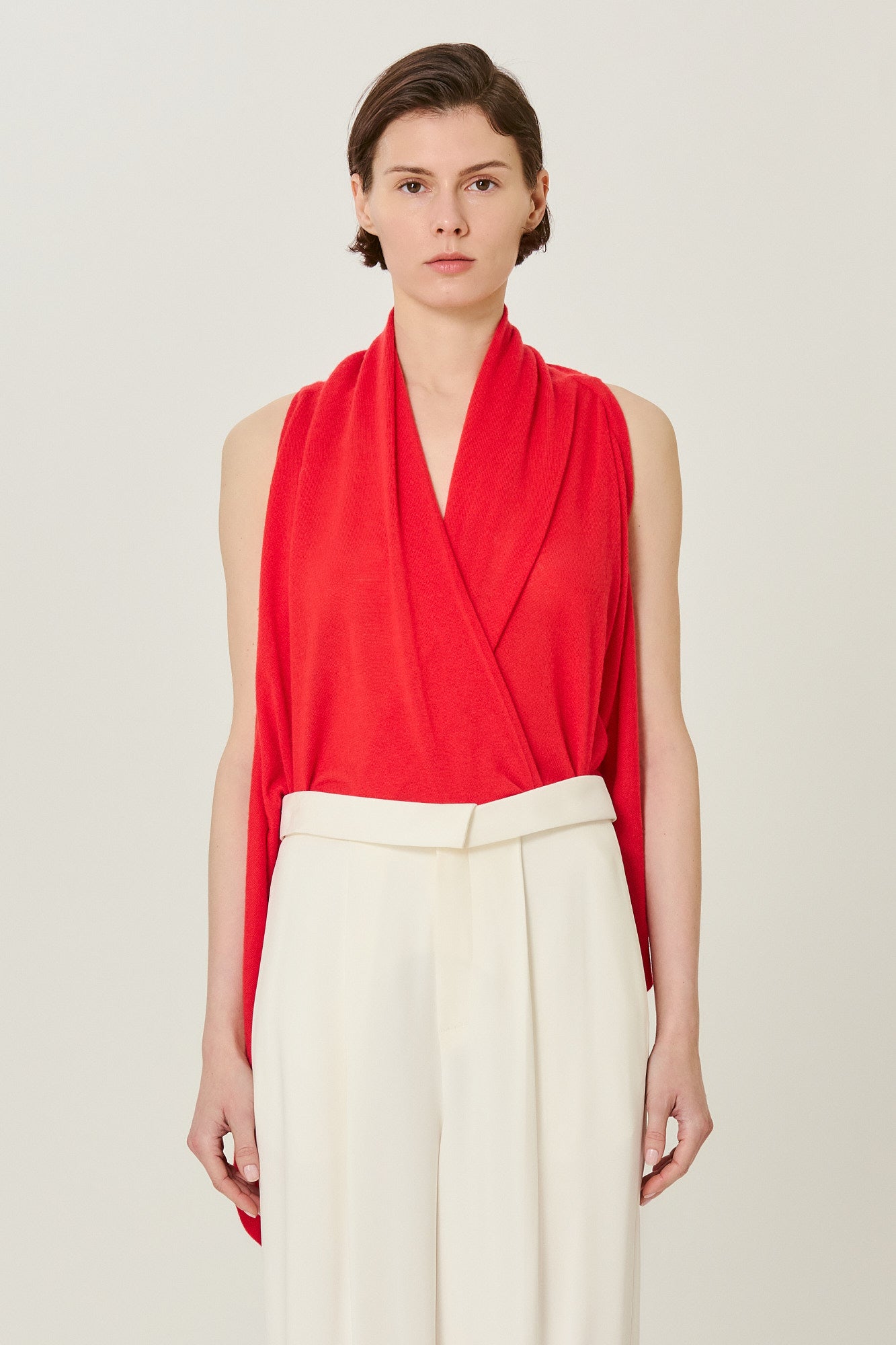 Sa Su Phi cardigan poncho cashmere seta avorio