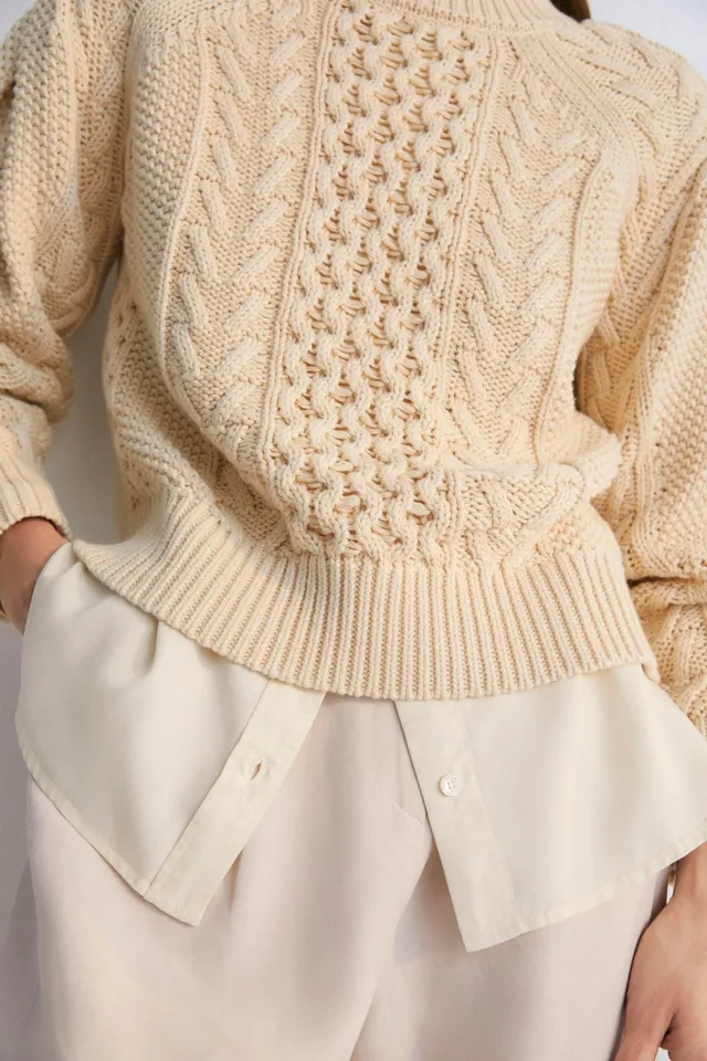 The New Society Quios maglione donna macadamia cotone