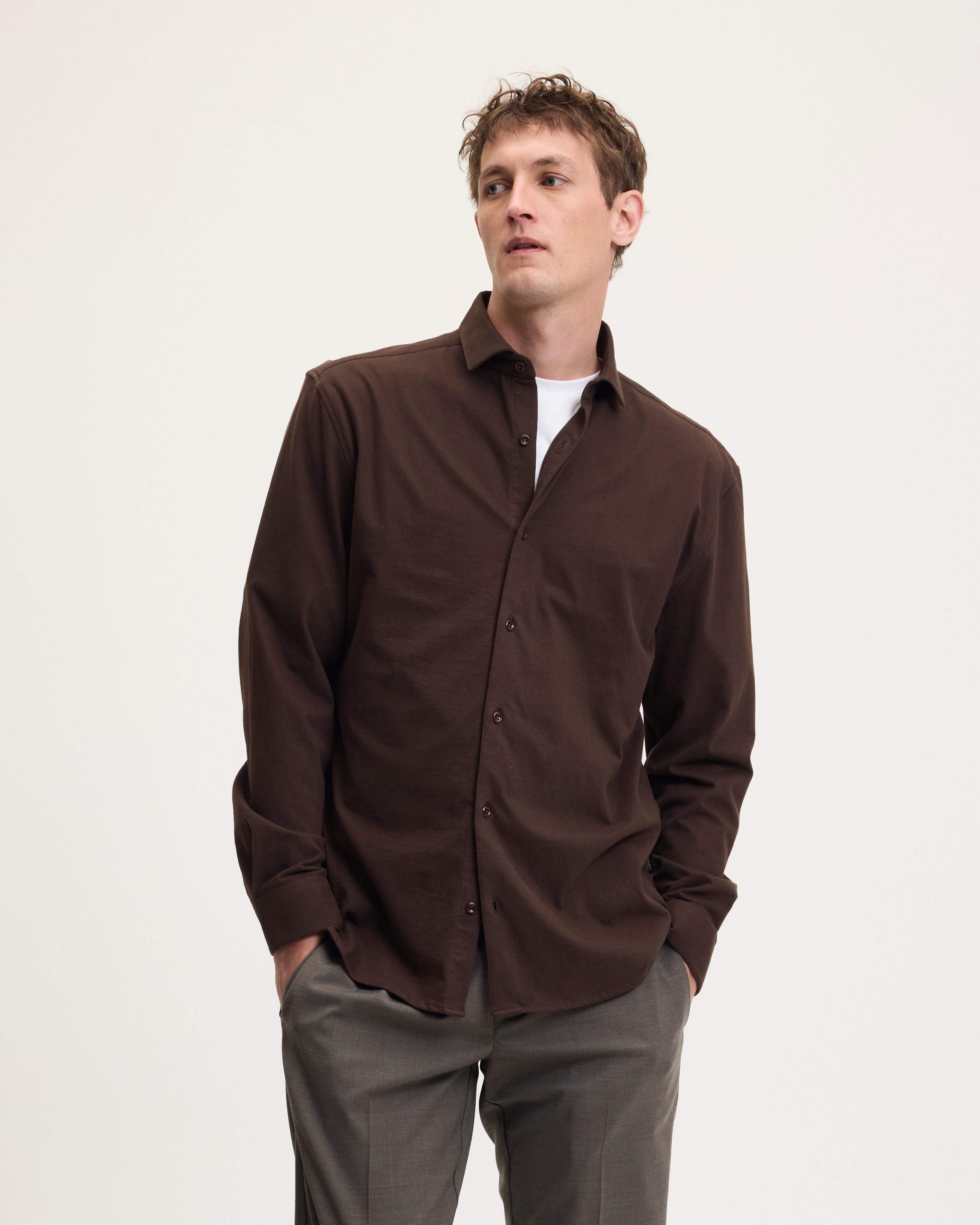 Goodpeople Stirr camicia jersey marrone