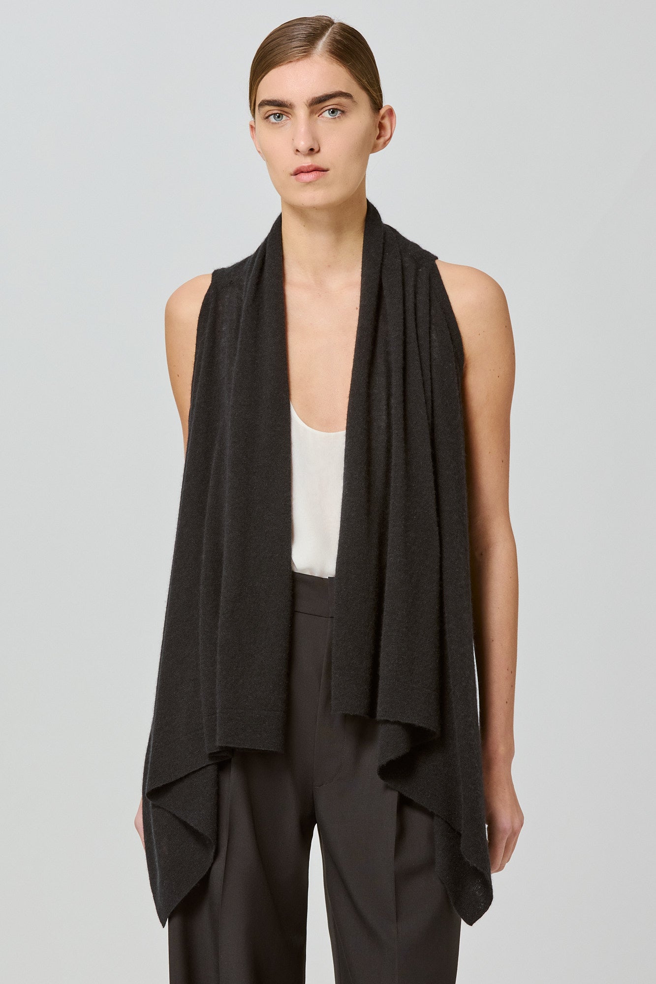 Sa Su Phi poncho cardigan cashmere seta nero