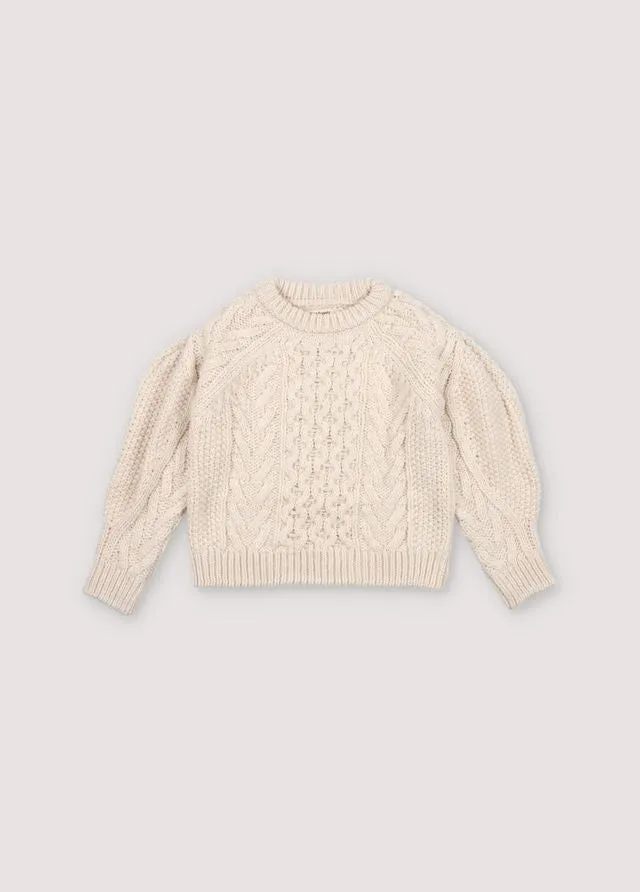 The New Society Tibet maglione bambina Vanilla Cream lana