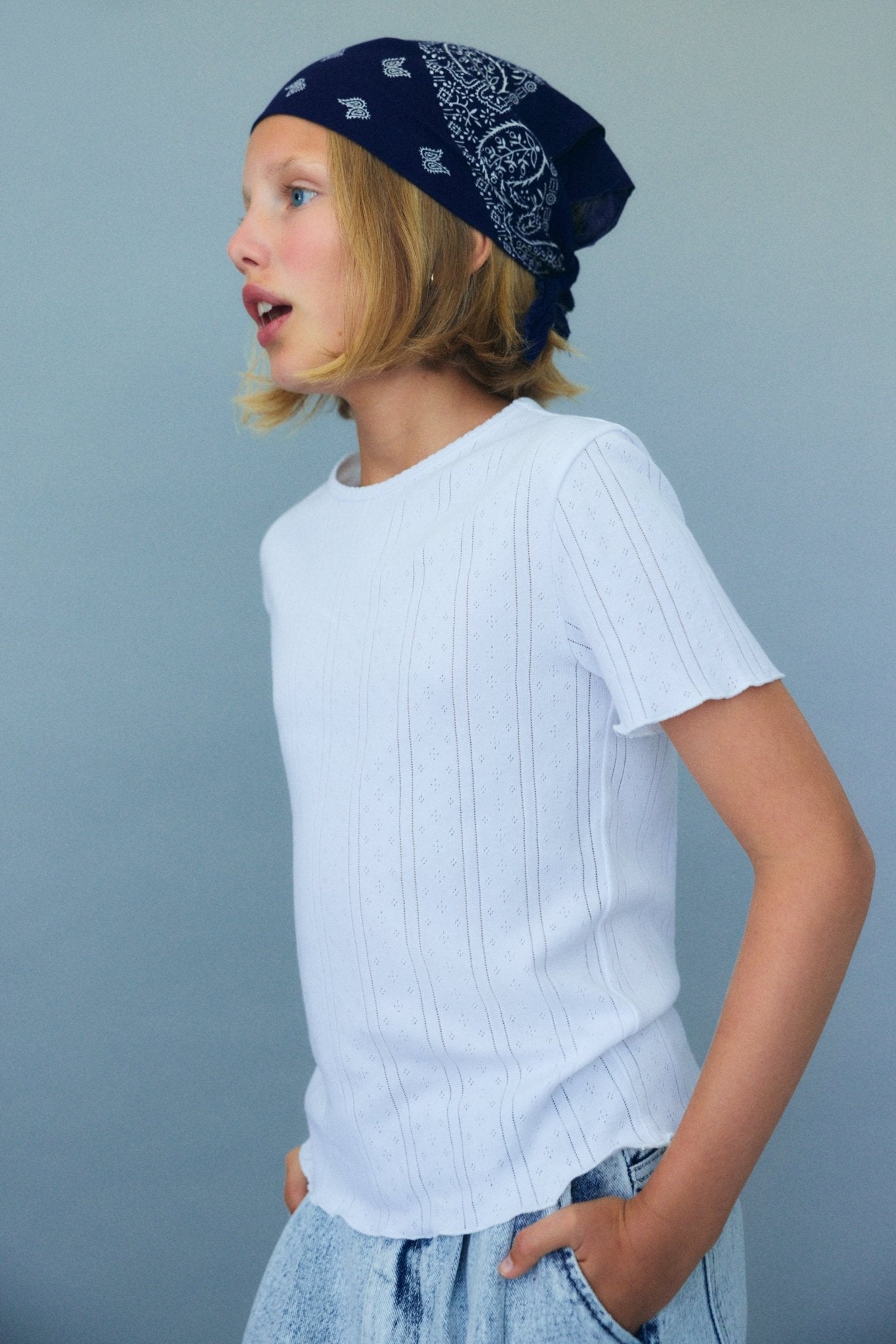 The New Society TNS Pleat jeans teen denim sbiadito