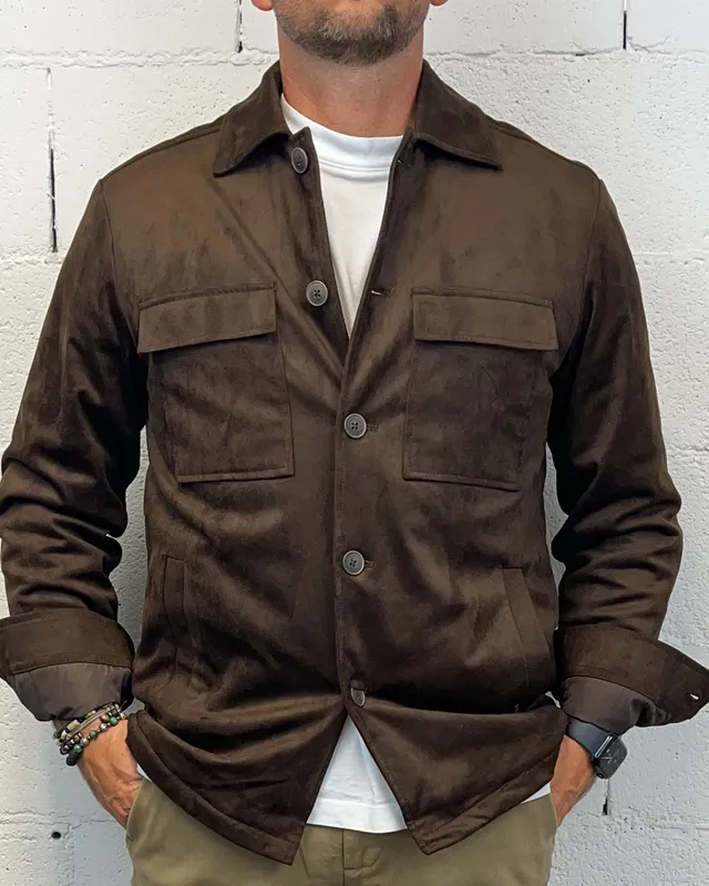 Gianni Lupo Suede giacca marrone regolare