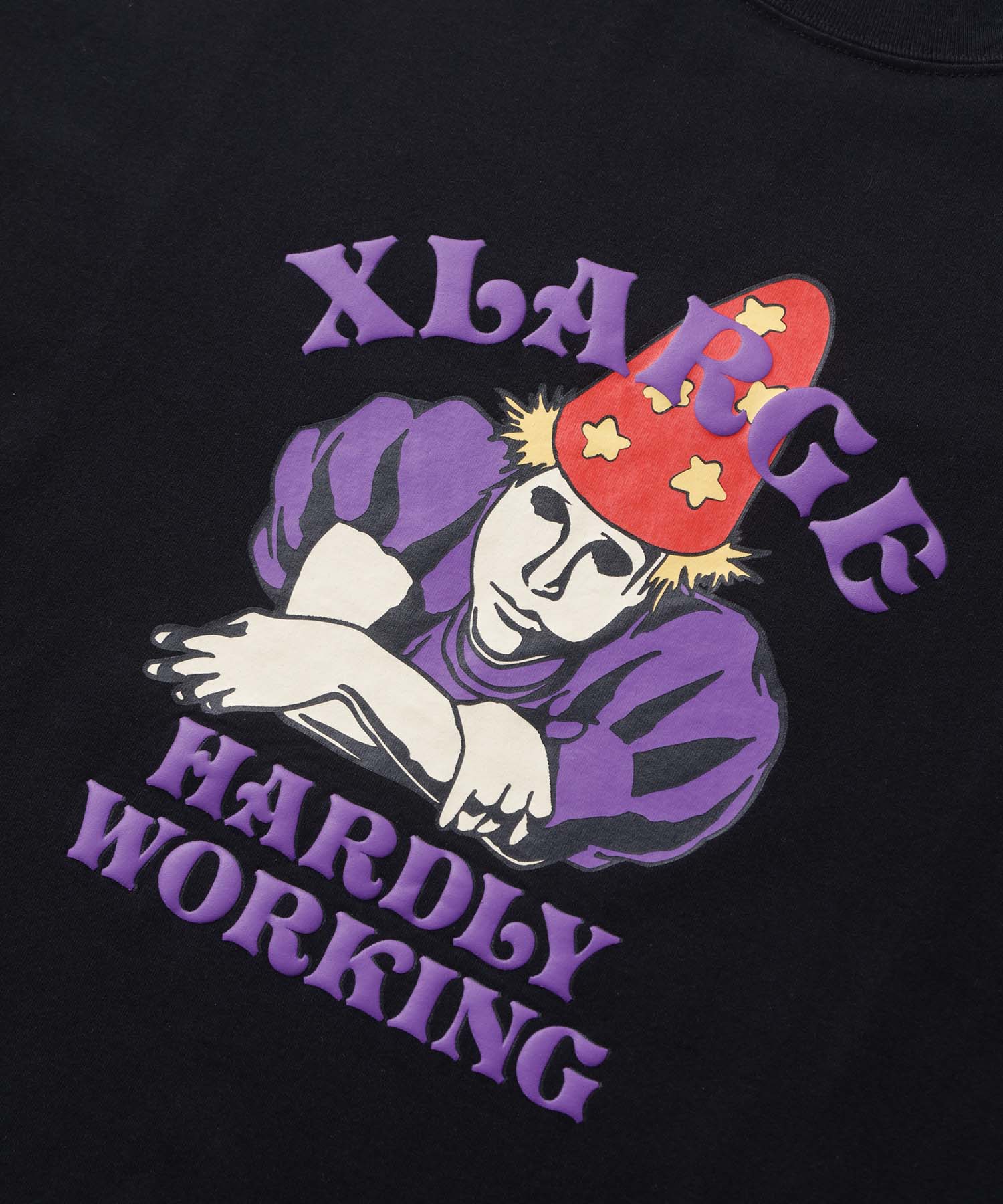 X-Large Hardly Working S/S Tee maglietta cotone stampa frontale