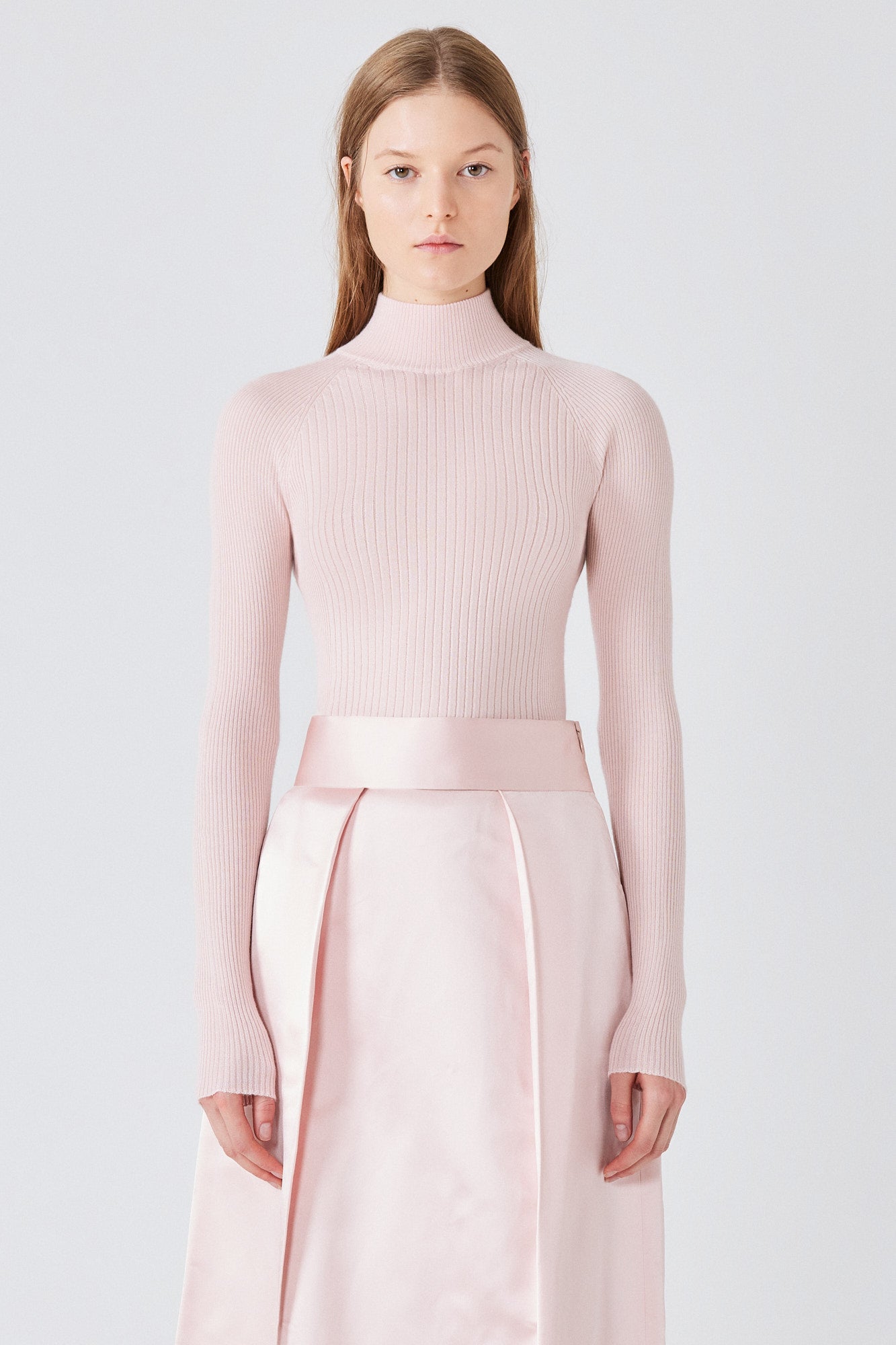 Sa Su Phi maglione lupetto coste cashmere rosa 38
