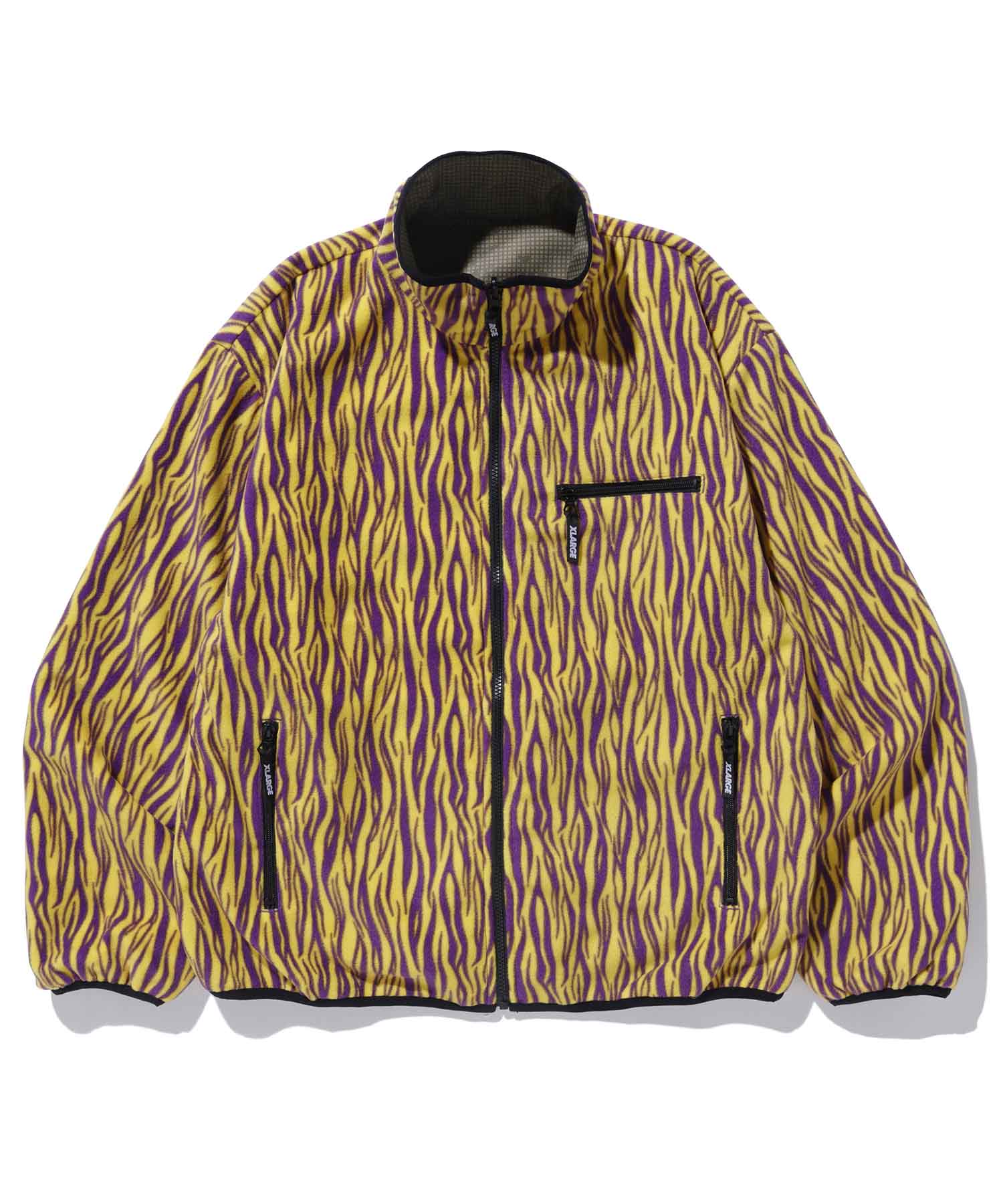 X-Large Reversible Fleece Jacket giacca nera tigrata