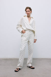 The New Society Camelia blusa donna denim ricamato