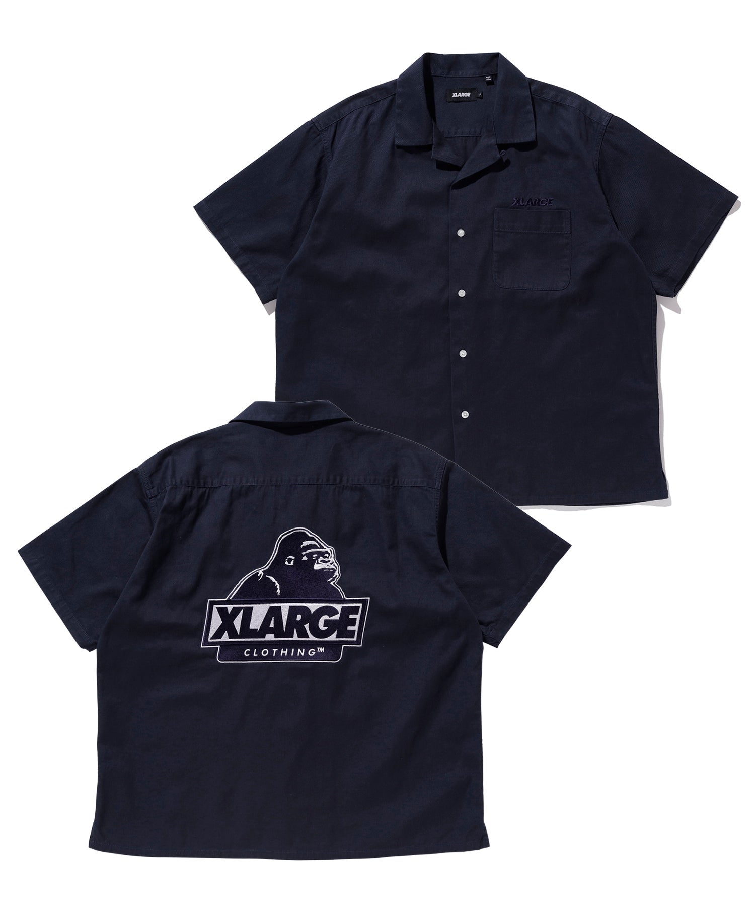 X-Large S/S OG Open Collar camicia bianca