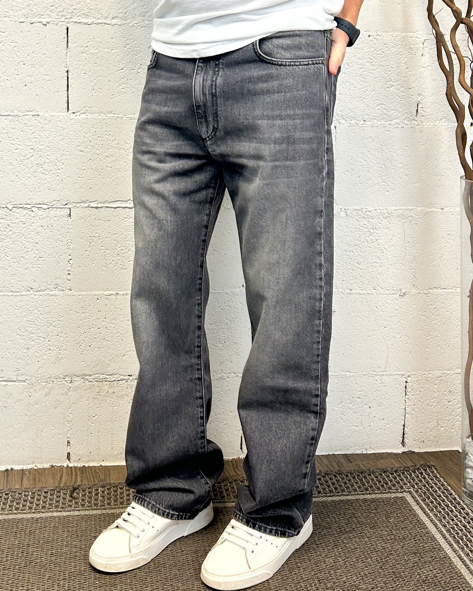KLIXS 727 Jeans Baggy Grigio Fondo Ampio Regolare