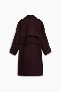The New Society Tully Woman Coat cappotto donna bordeaux lana