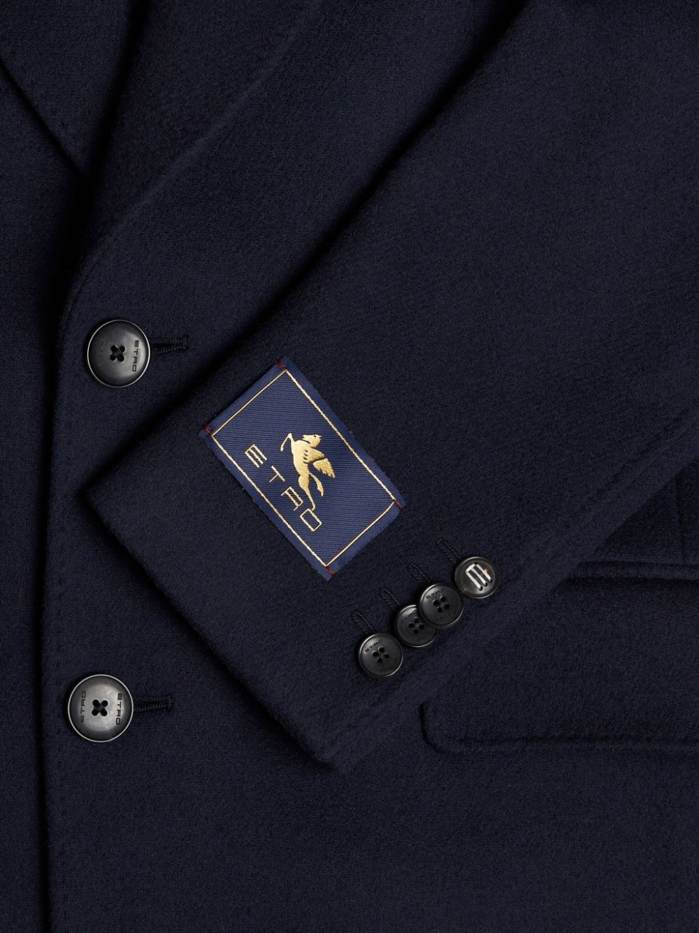 Etro MRAA0013 cappotto cashmere blu navy