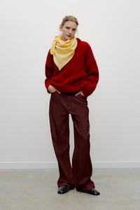 The New Society Giselle pantaloni donna velluto bordeaux