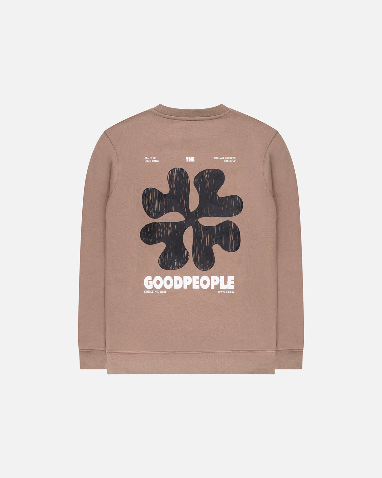 GOODPEOPLE Lito Maglione Cotone Mocca Stampa Dietro