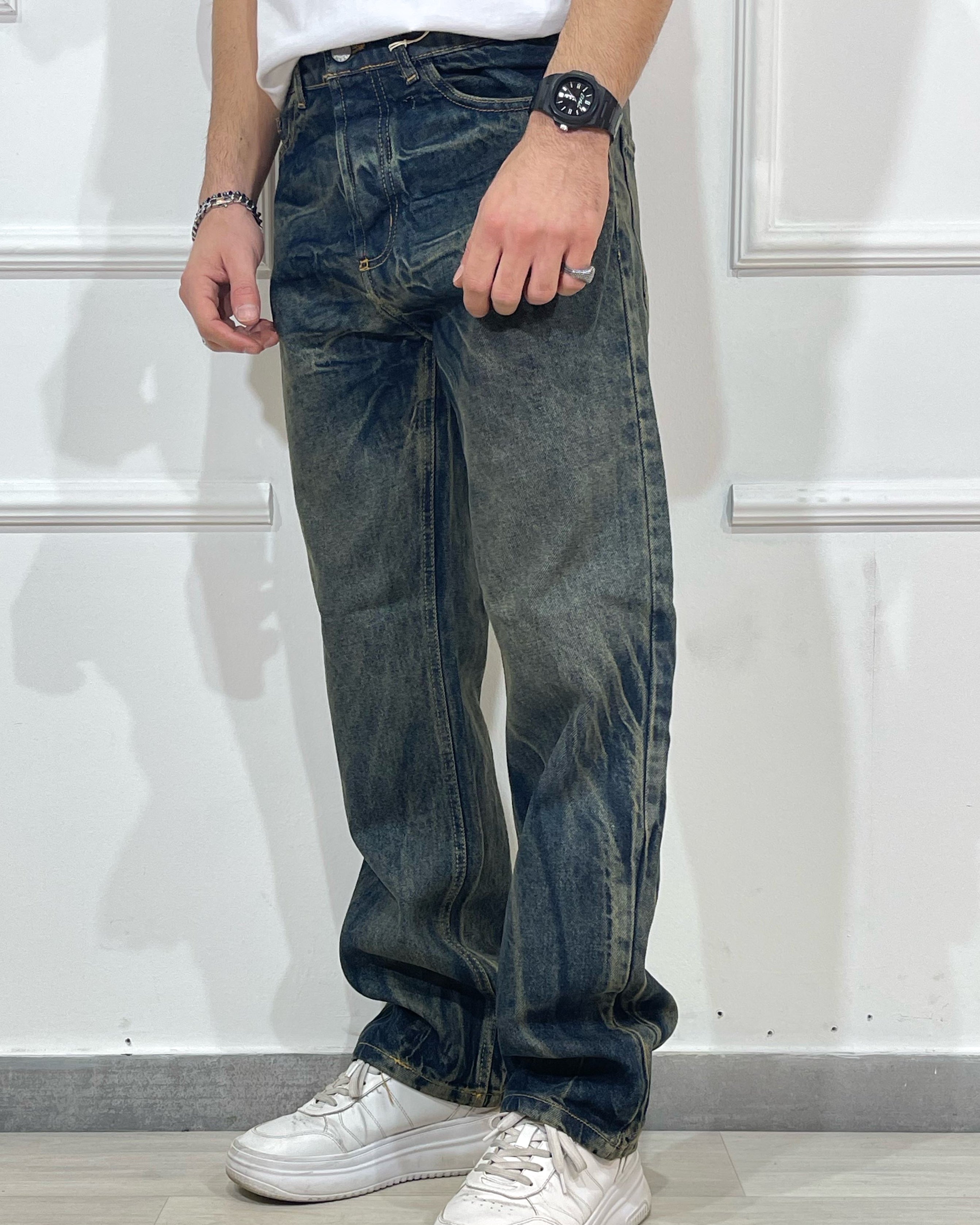 QBRICK 576 Jeans Baggy Uomo Vestibilità Regolare