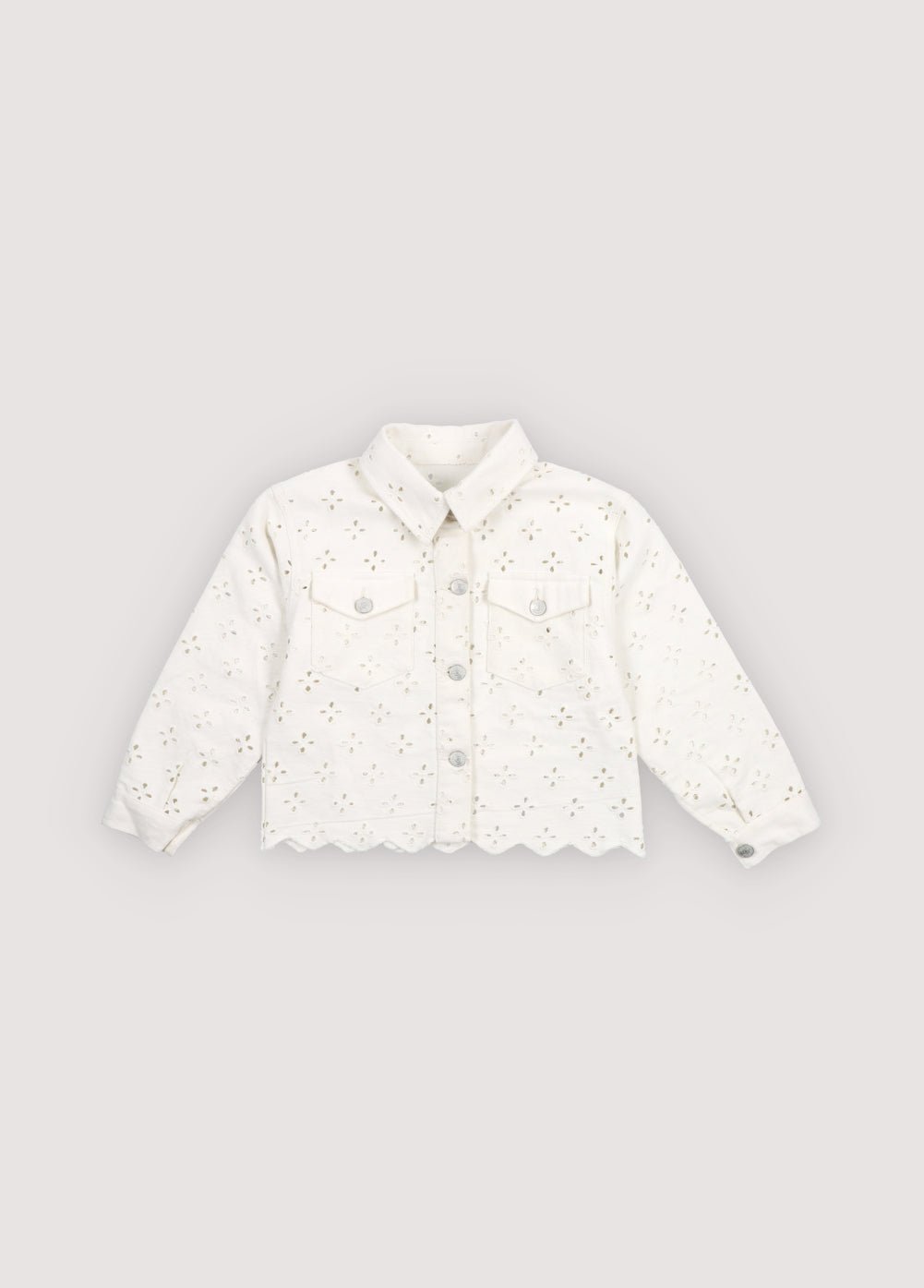 The New Society Camelia giacca bambina denim ricamata