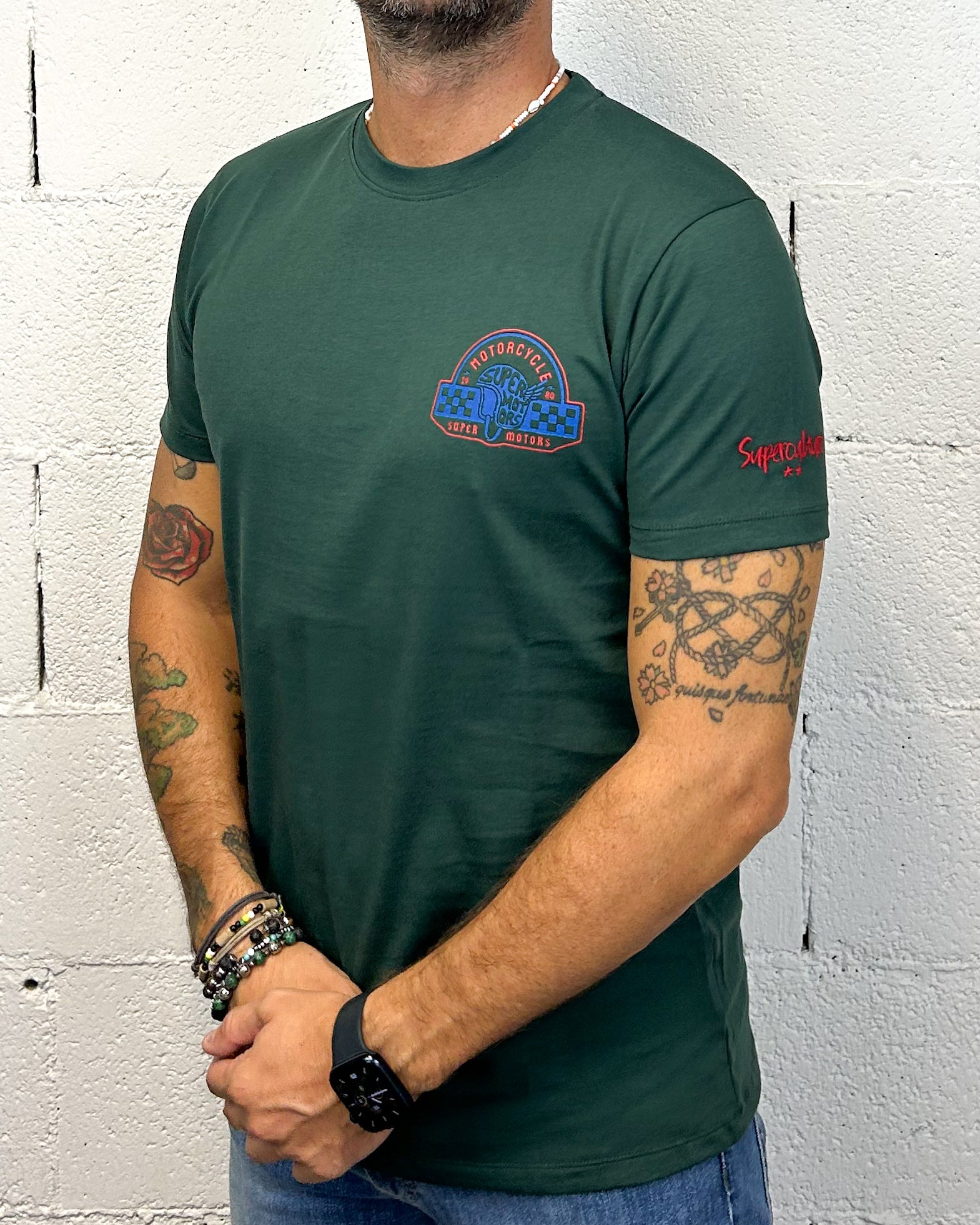 ONLYONE SUPERCULTURE Motorcycle t-shirt bosco vestibilita regolare