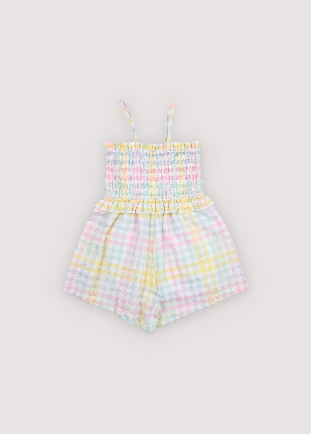 The New Society Mallow Jumpsuit tuta bambina a quadretti seersucker