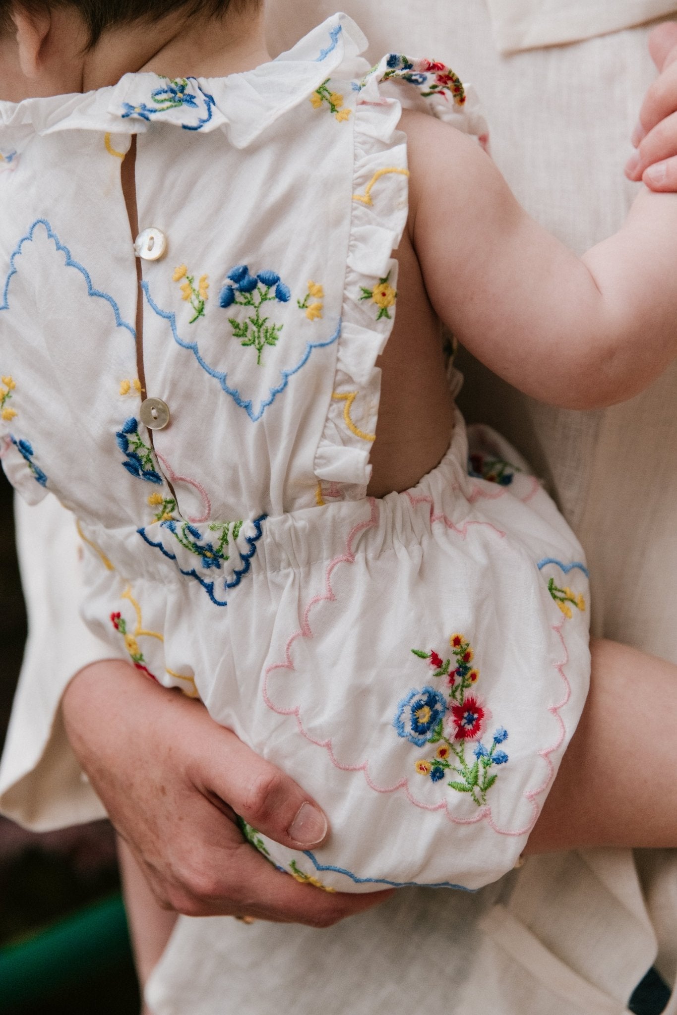 The New Society Jacinthe Pagliaccetto Neonato Cotone Ricamato
