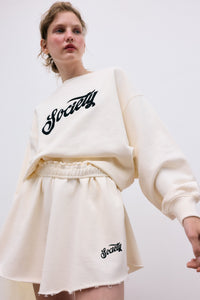 The New Society Mazus shorts ecru cotone felpato