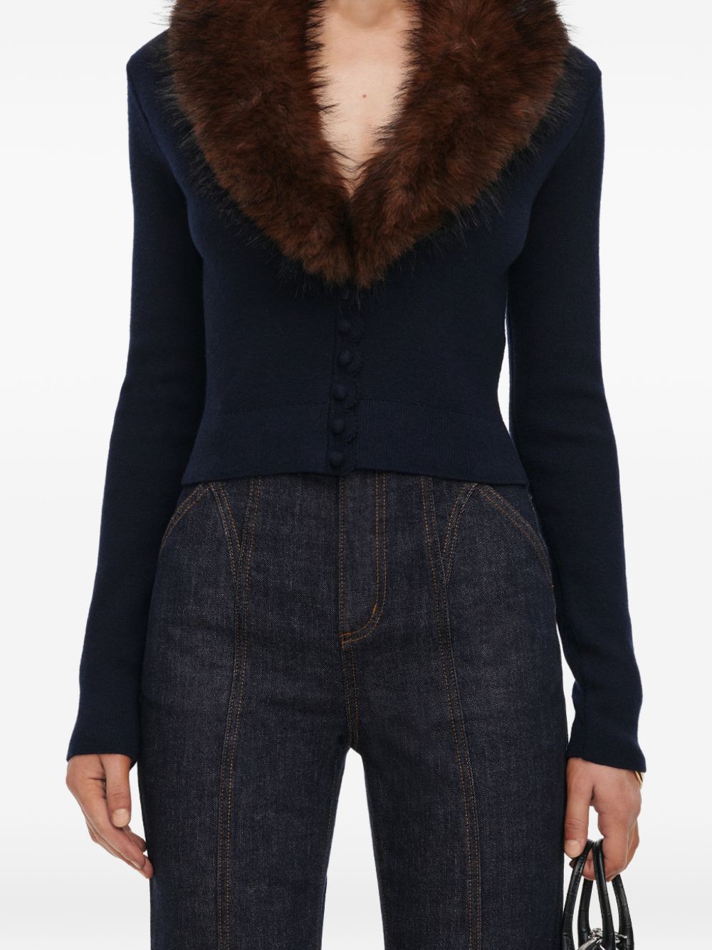 Self-Portrait AW26-148CA cardigan blu navy donna