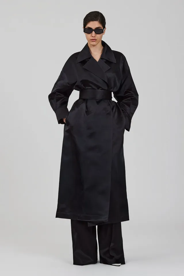 Sa Su Phi Trench Valentina trench seta nero
