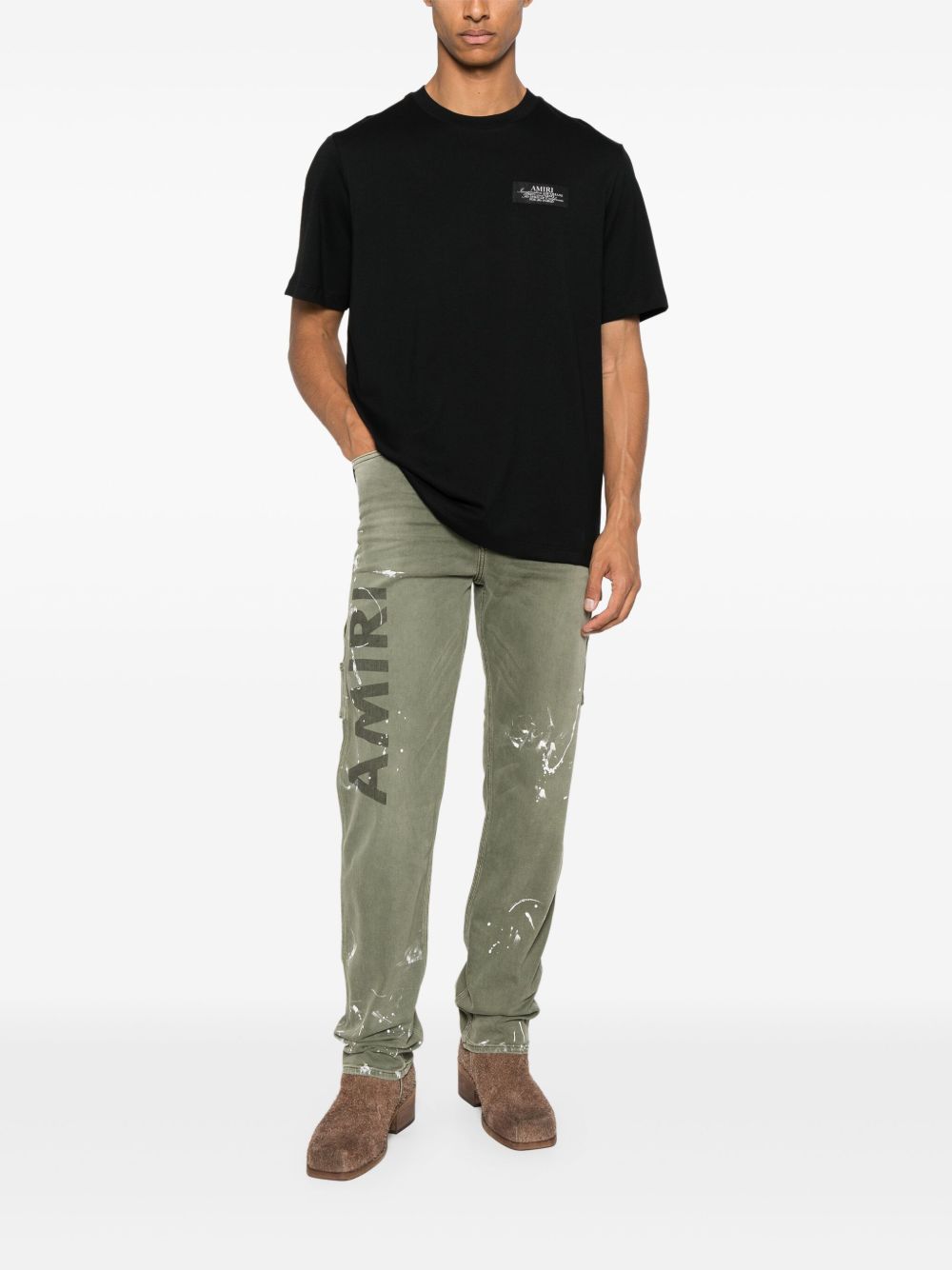 Amiri AMJYTE1198 t-shirt nera logo uomo cotone