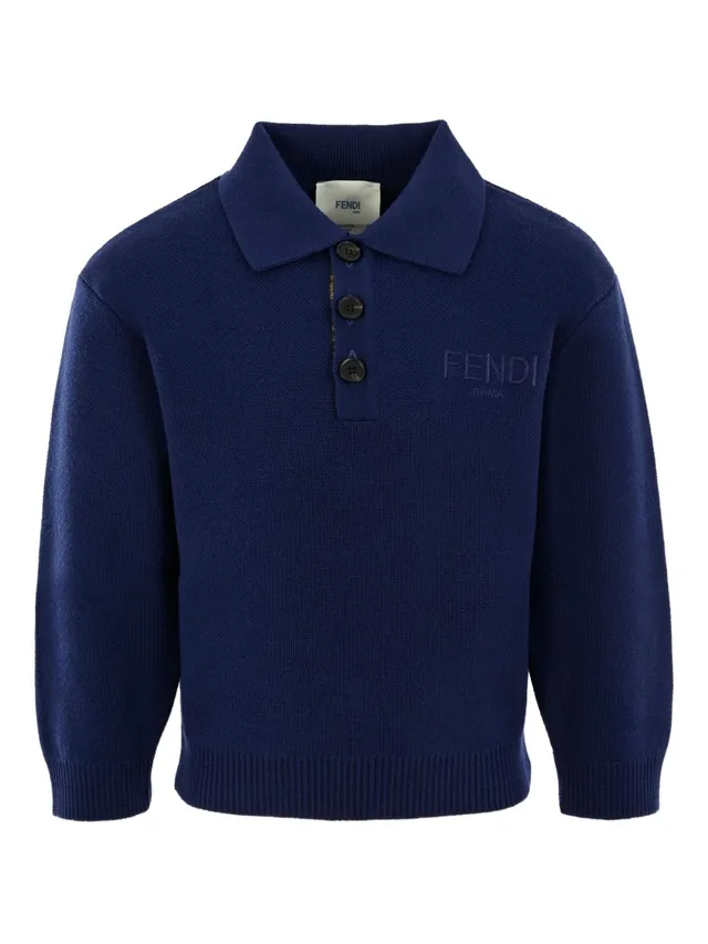 Fendi Kids JMG128 polo blu bambina