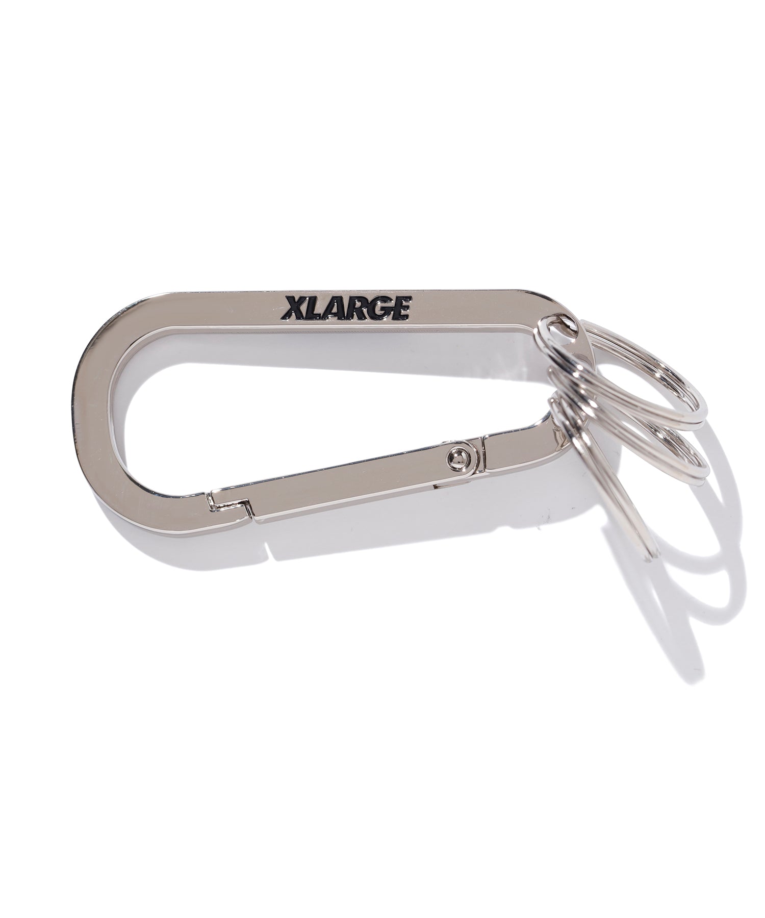 X-Large Slanted Logo portachiavi moschettone nero