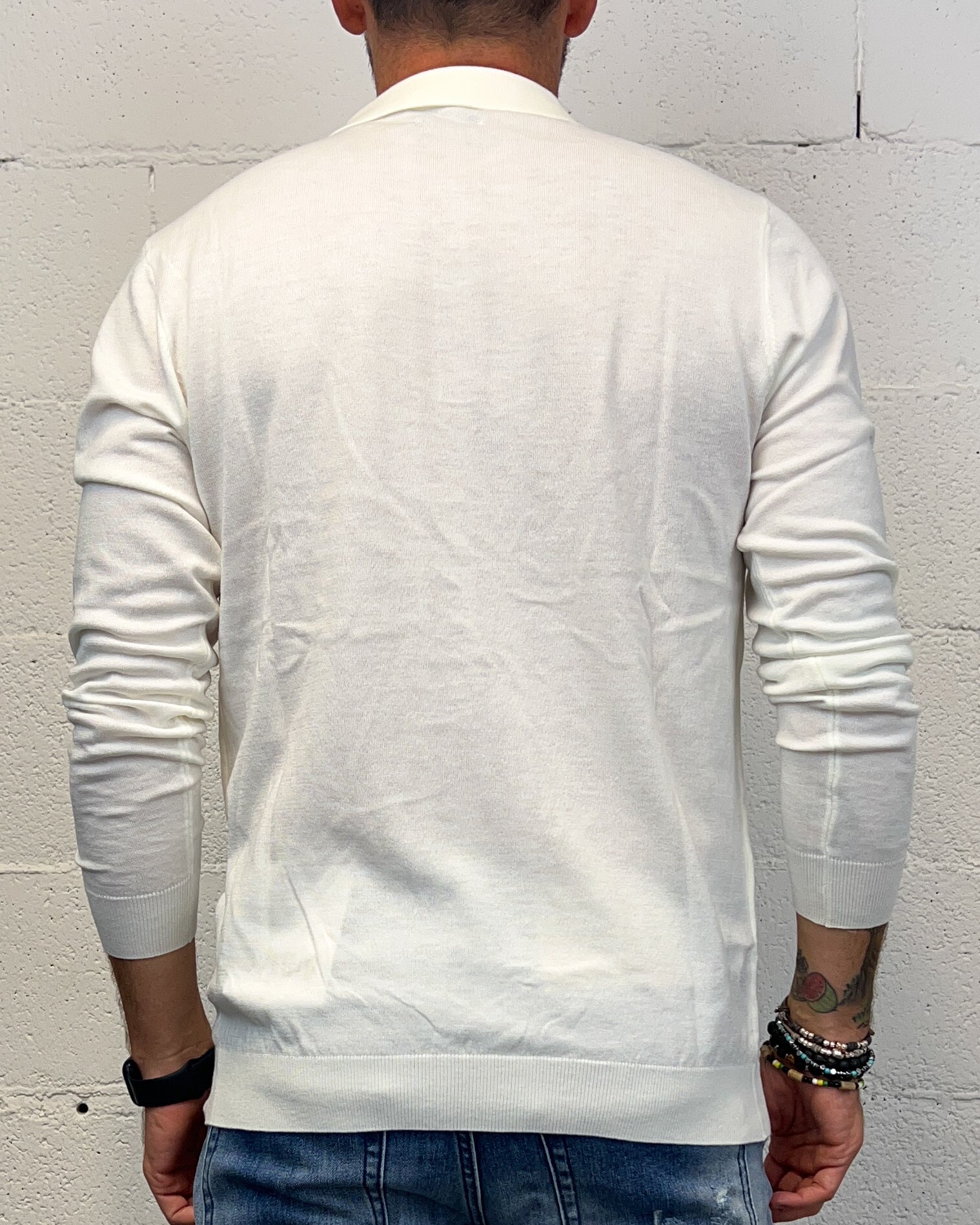 ONLYONE OVER-D Wool Panna polo manica lunga vestibilità regolare
