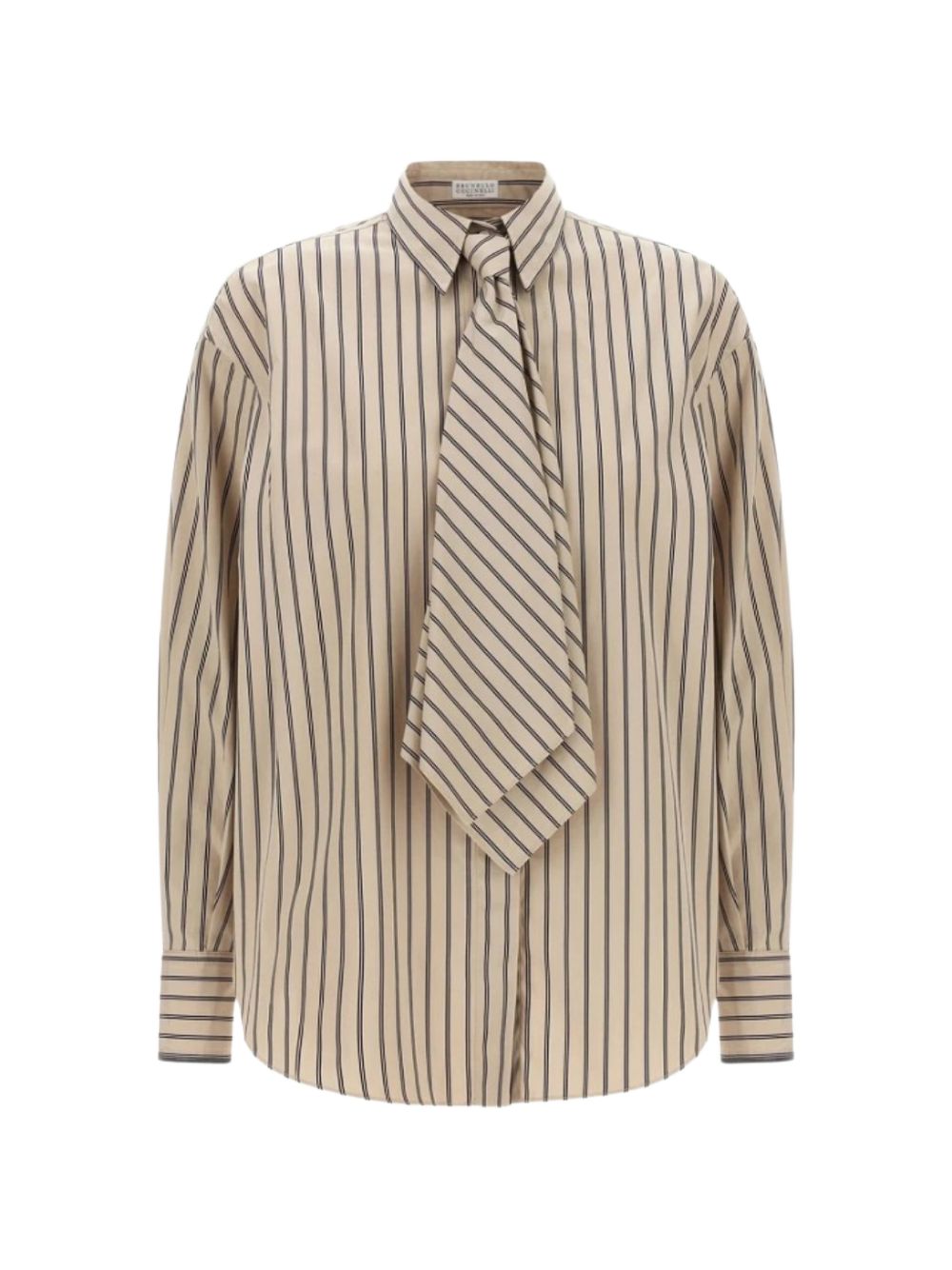 Brunello Cucinelli MG704M3A06 camicia beige blu