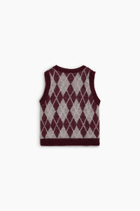 The New Society Dune gilet jacquard rombi mohair