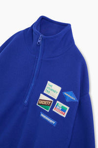 THE NEW SOCIETY Cloudy felpa pile Blu Dazzling cotone