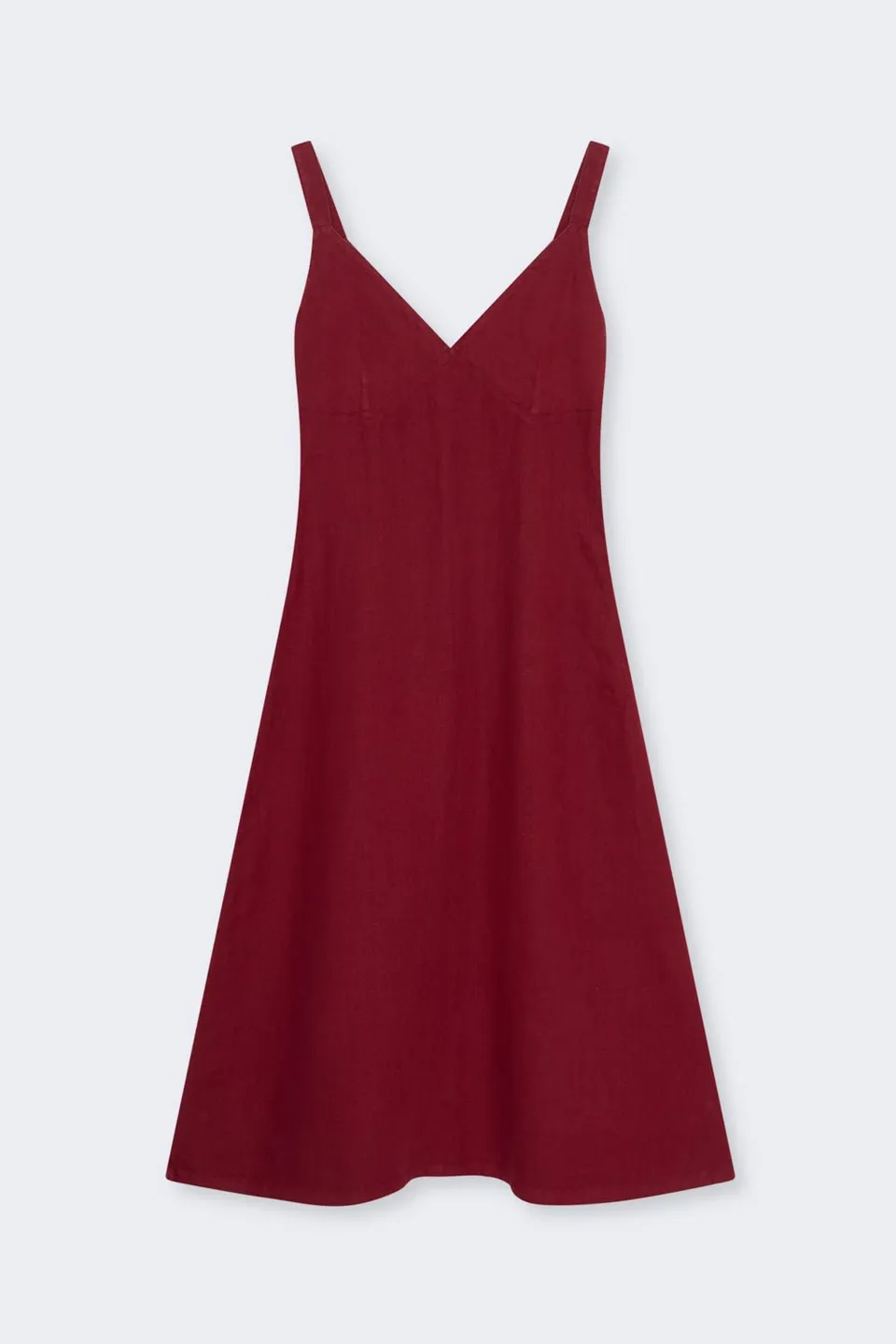 The New Society Bulbine abito bordeaux lino campionatura