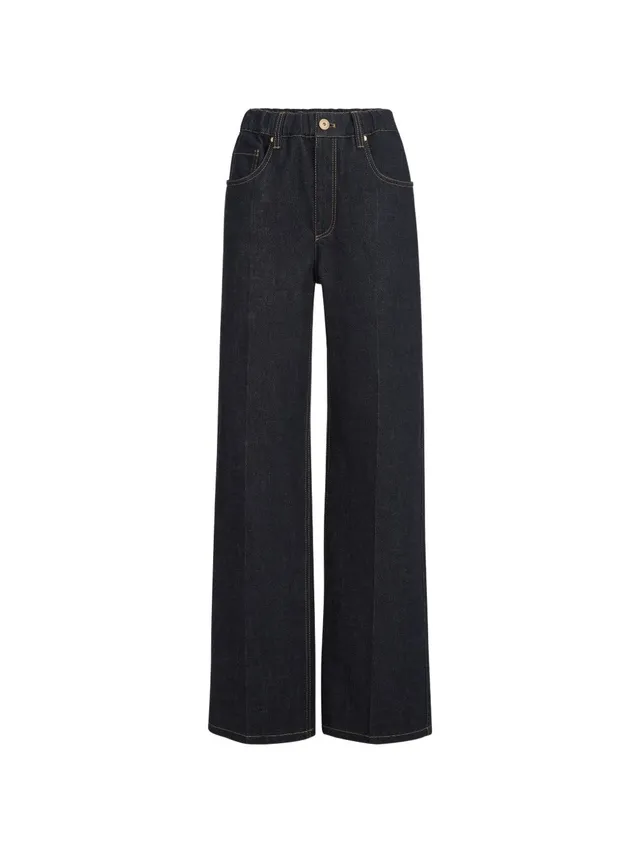 Brunello Cucinelli ML134P4108 pantaloni blu donna