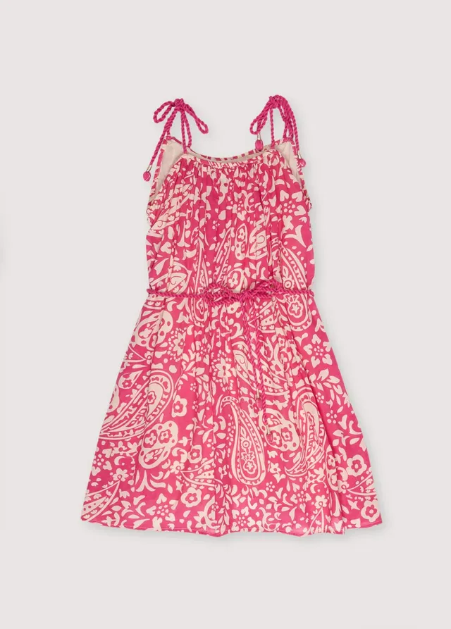 The New Society Santorini vestito donna fucsia cotone