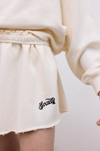 The New Society Mazus shorts ecru cotone felpato