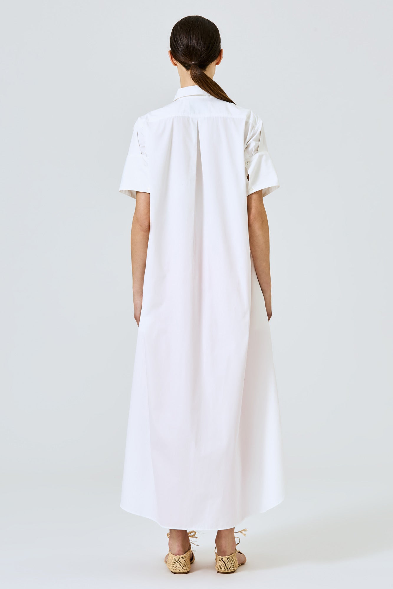 Sa Su Phi Daria abito camicia cotone bianco lungo