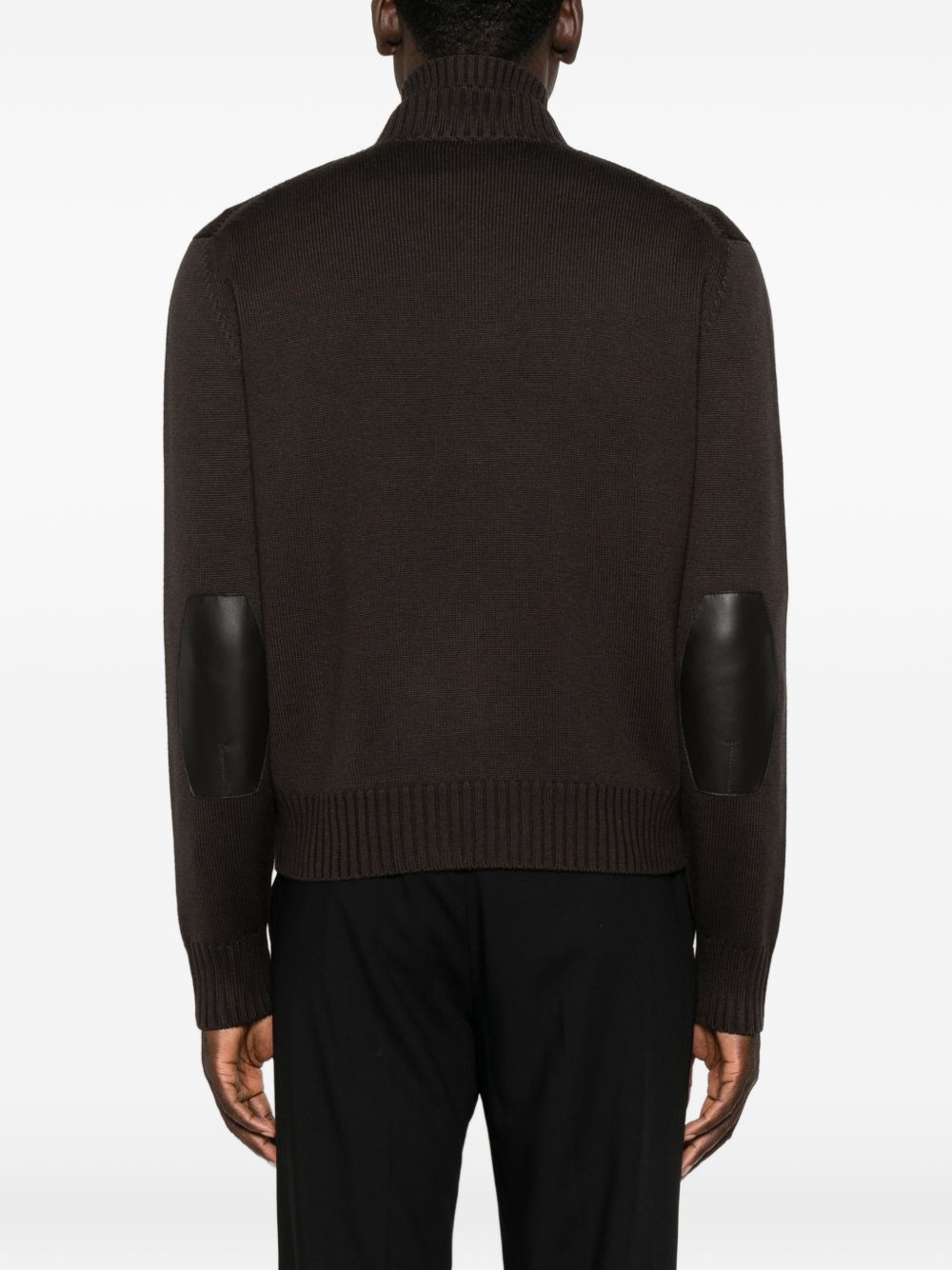 Tom Ford KZL027 maglia uomo marrone cioccolato