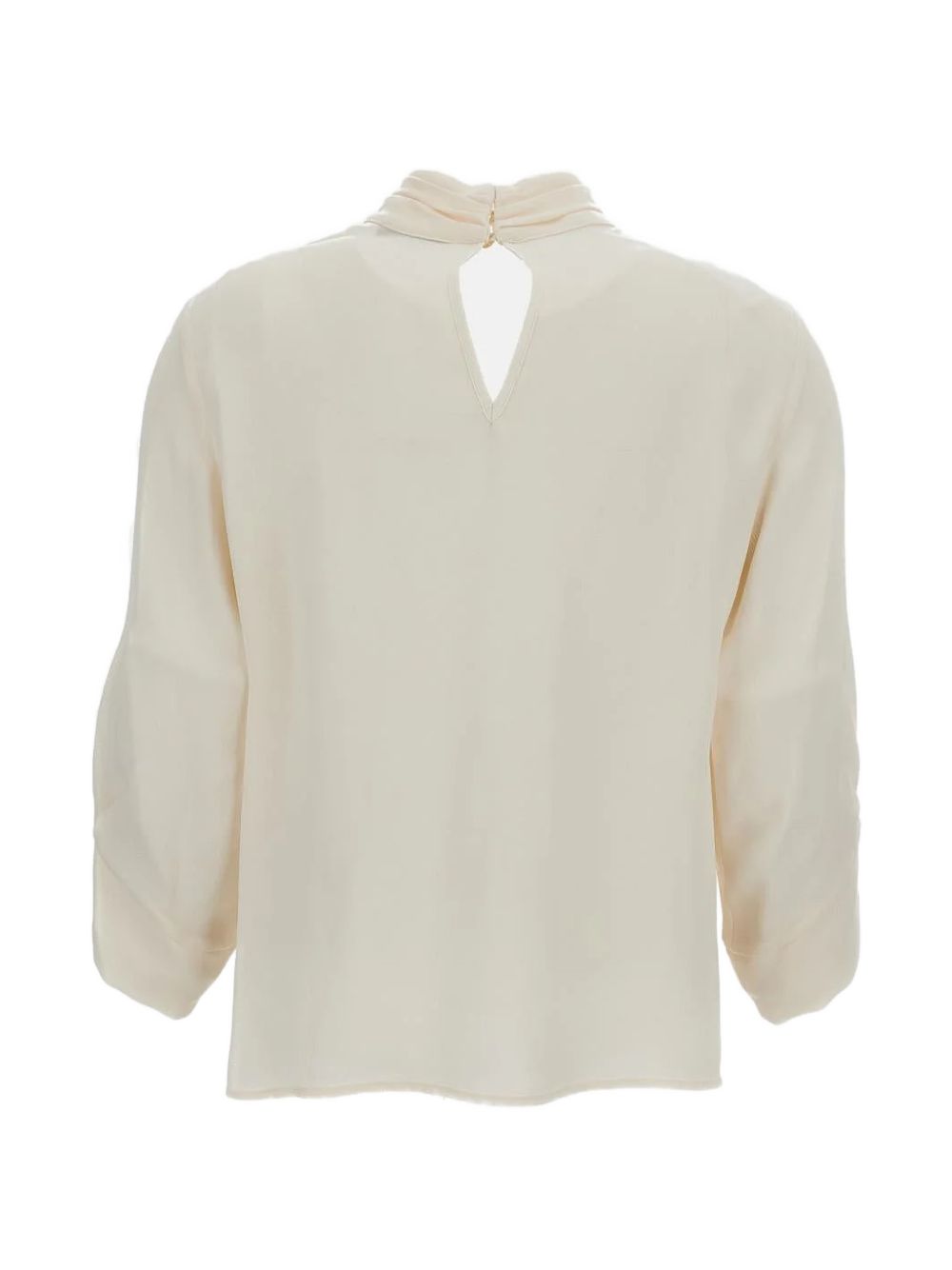 Elisabetta Franchi CA17866E2 camicia beige con fiocco